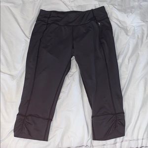 Dark Grey Athletic Leggings Cropped